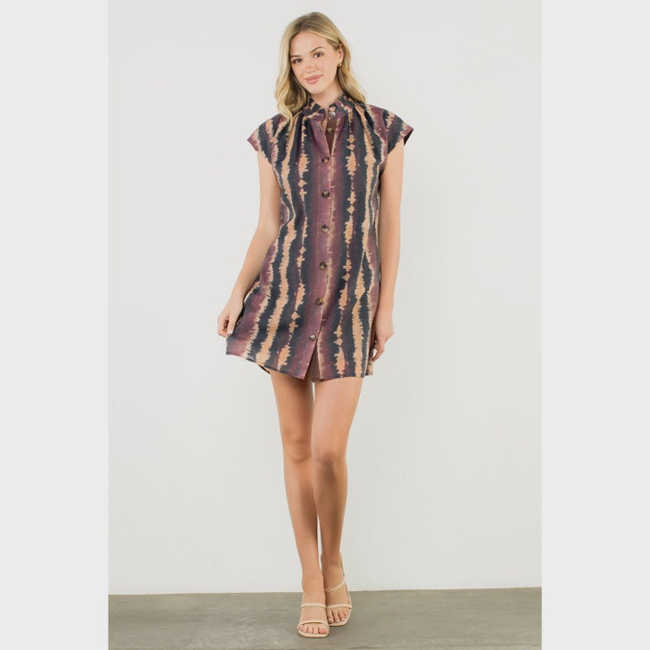WOMENS TIE DYE MINI DRESS Lavender Lane WOMENS TIE DYE MINI DRESS Lavender Lane