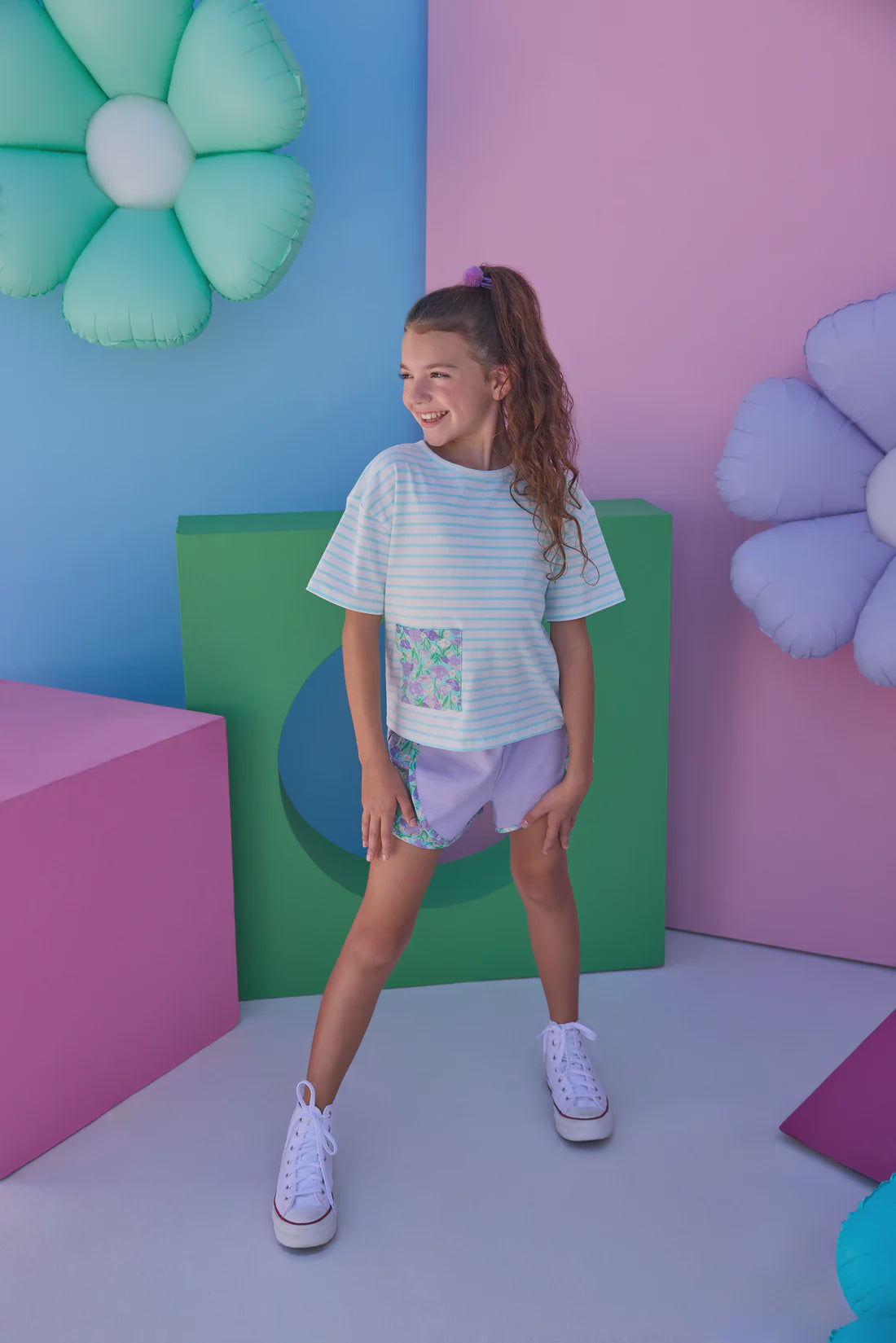CHILDRENS BOXY TEE IN TILLIES TULIPS