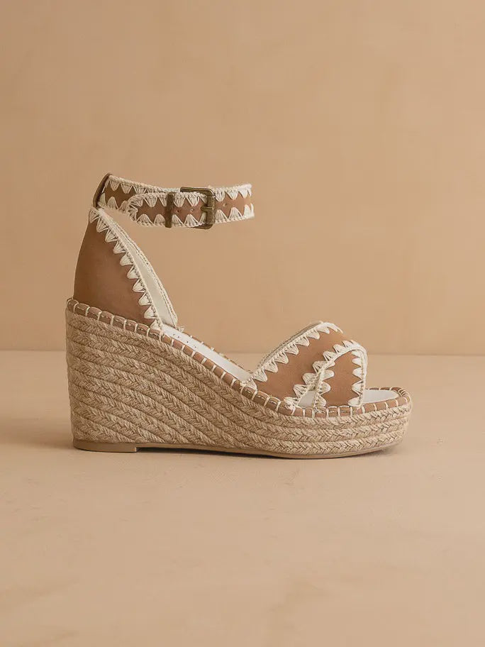 WOMENS ESPADRILLE SLIDE IN CAMEL