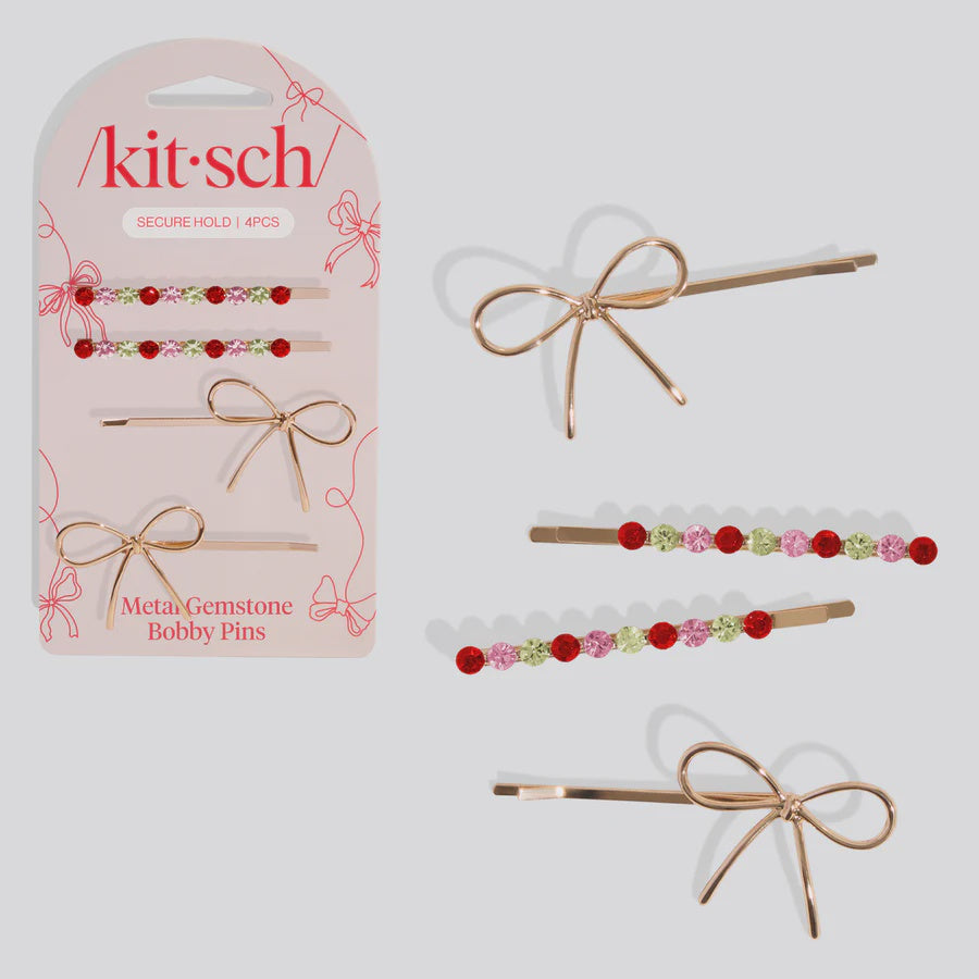 CHILDRENS GEMSTONE BOBBY PIN SET