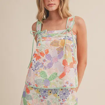 WOMENS FLORAL SHORT SET
