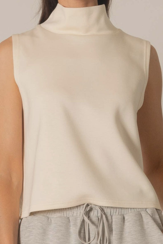 WOMENS BUTTER SOFT SLEEVELESS TOP IN CREAM