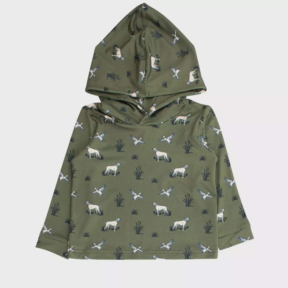 CHILDRENS POND PUPS HOODED SHIRT