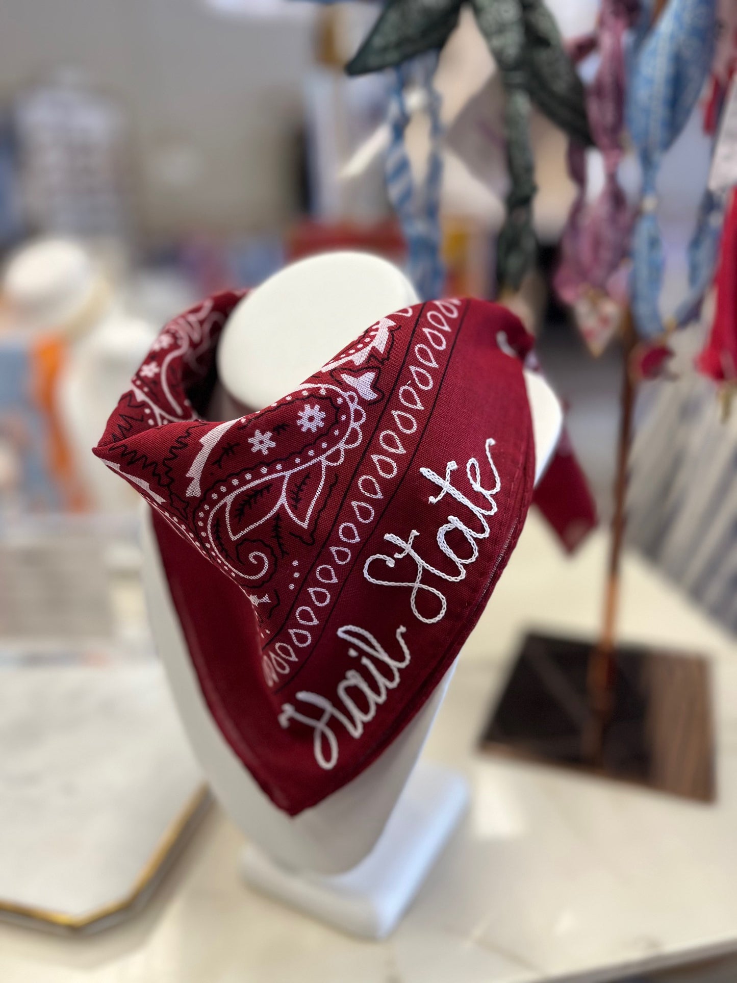 WOMENS CUSTOM CHAINSTITCH BANDANA STATE