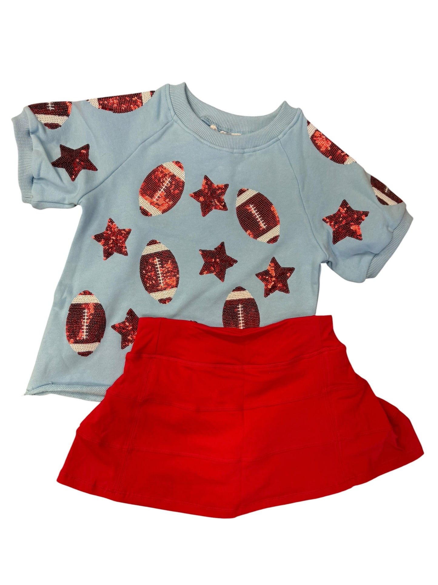 CHILDRENS LIGHT BLUE FOOTBALL TOP