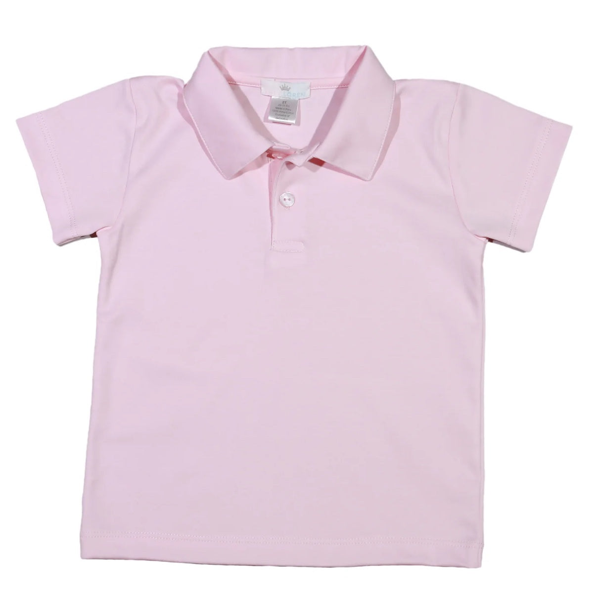 Childrens Solid Pink Polo