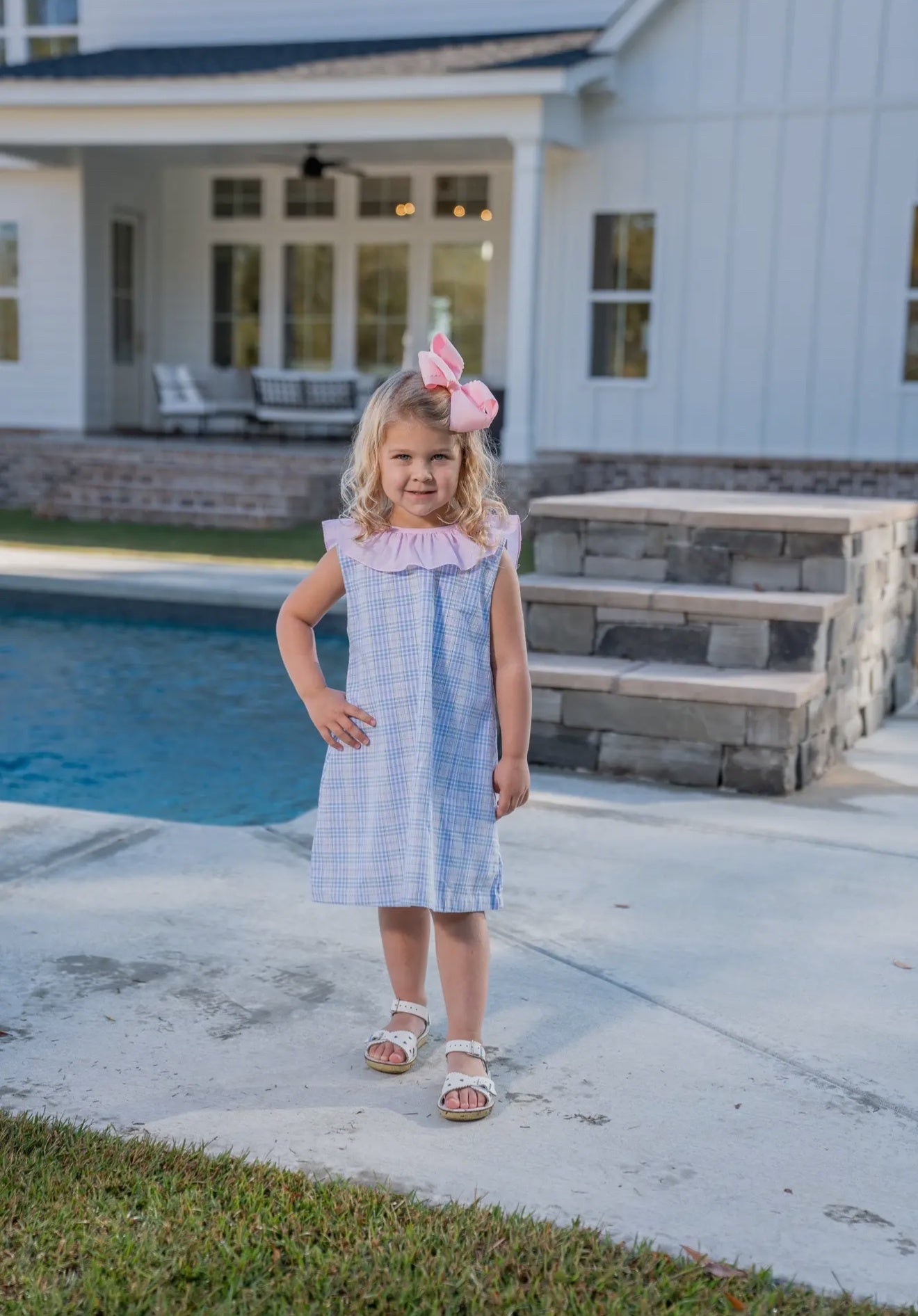 Childrens Ally Keyhole Spring Plaid Dress