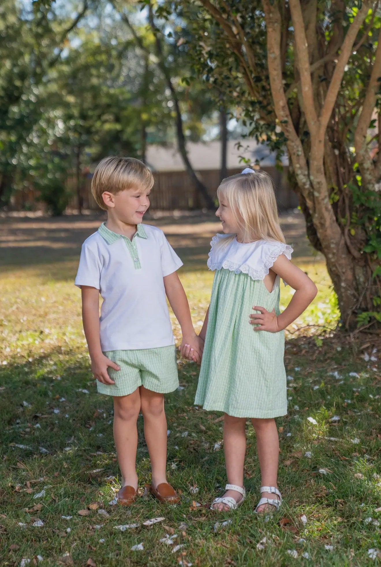 Childrens Easton Green Check Set