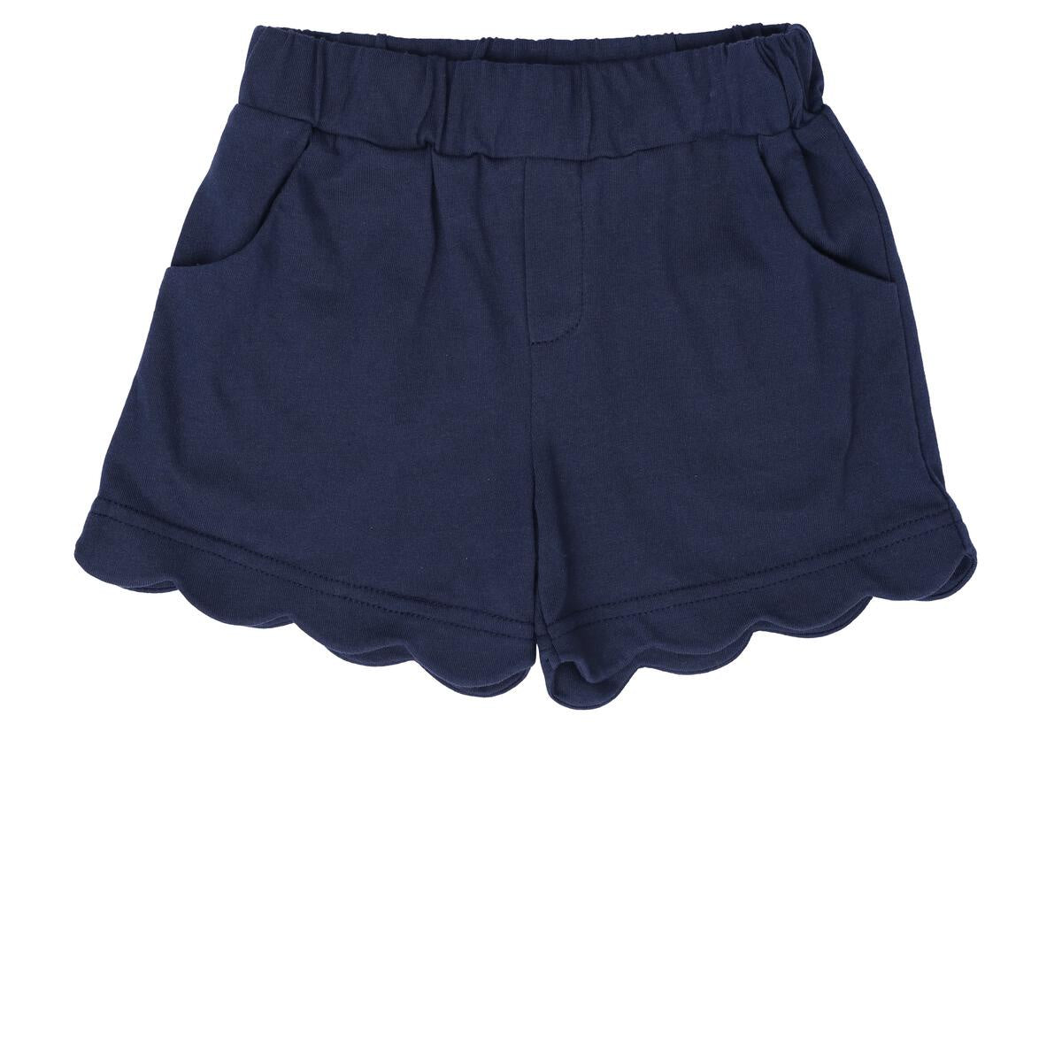 CHILDRENS SCALLOP NAVY SHORTS