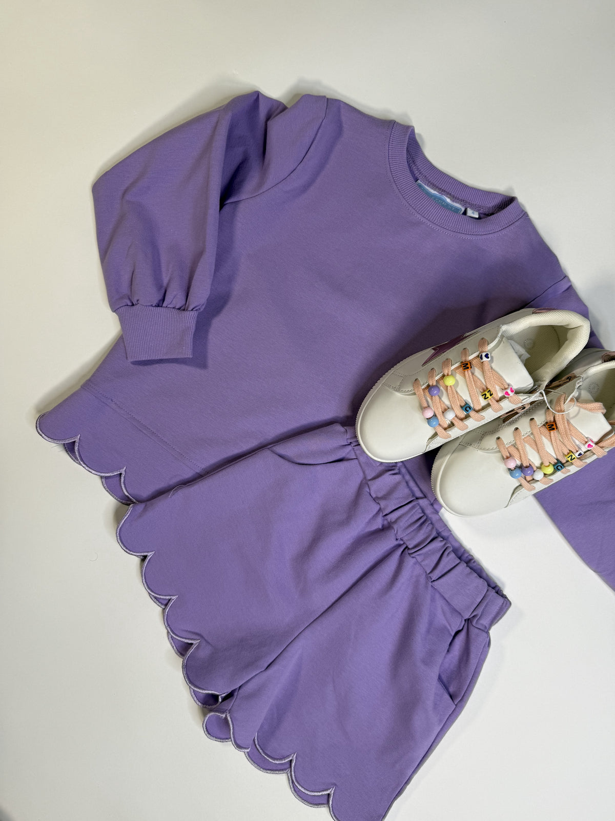 CHILDRENS SOPHIA SCALLOPED SET LAVENDER