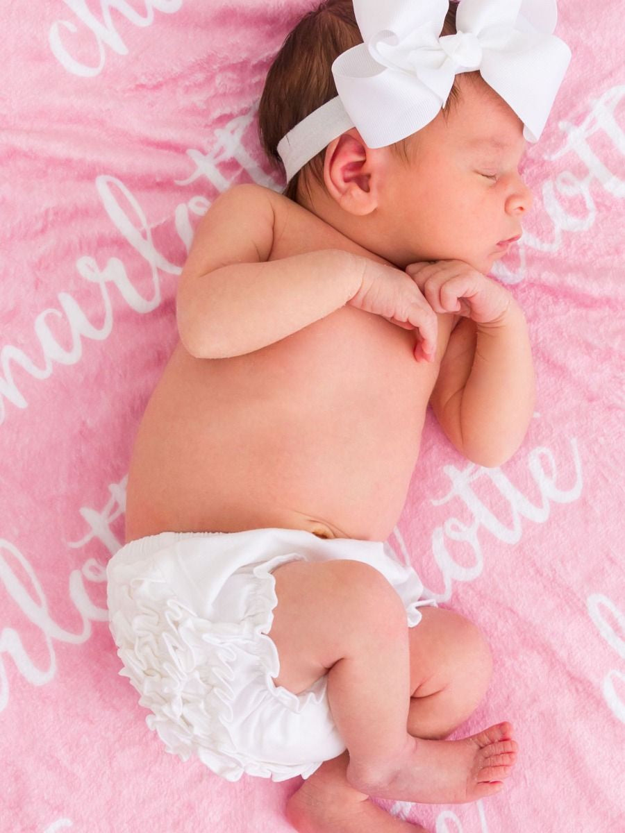 CHILDRENS WHITE RUFFLE BLOOMER