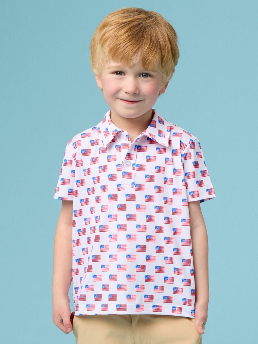 CHILDRENS FREEDOM FLAG POLO