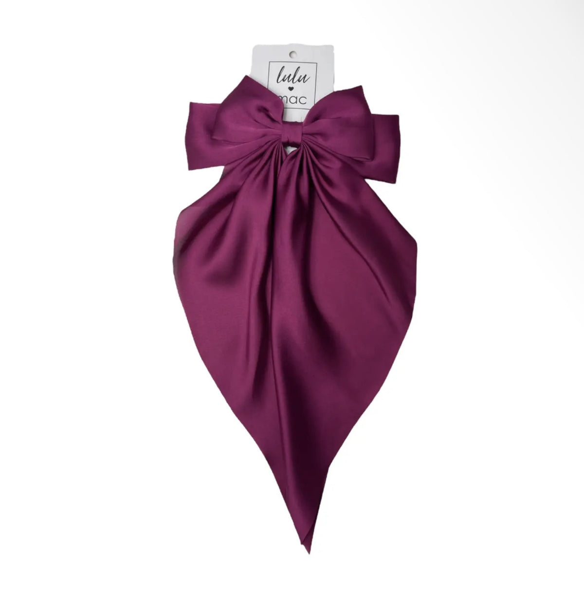 CHILDRENS LG SATIN BOW IN MAROON