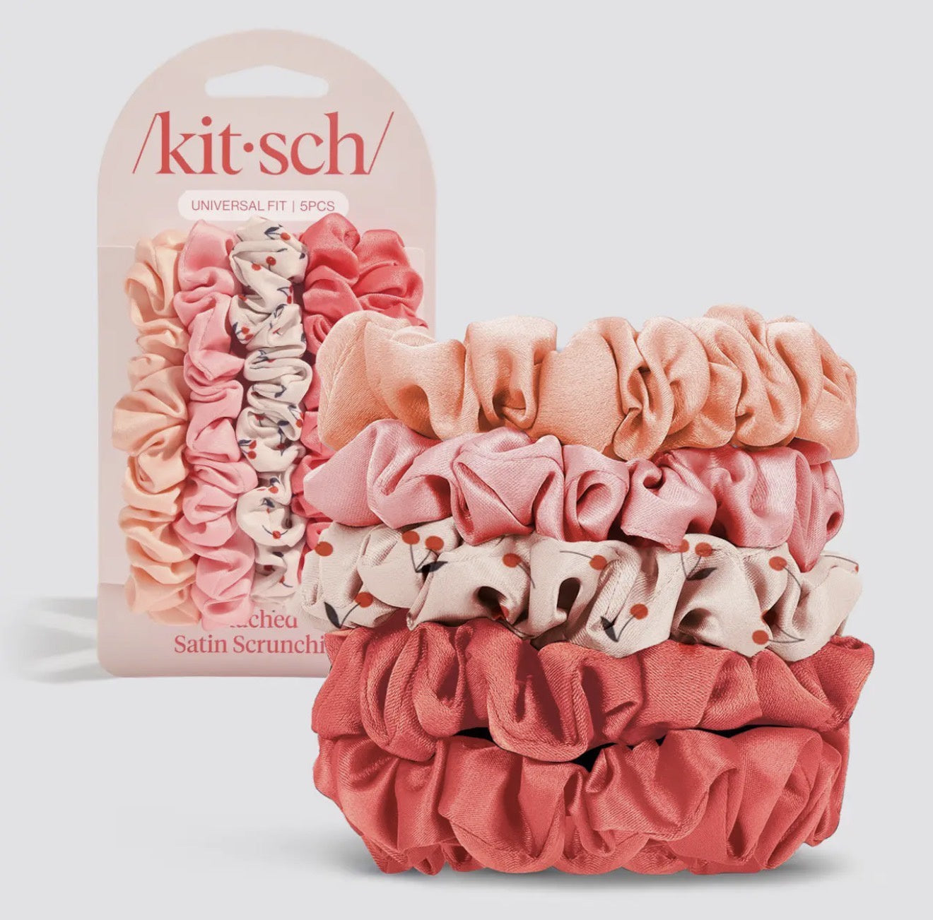 CHILDRENS SATIN CHERRY SCRUNCHIE SET