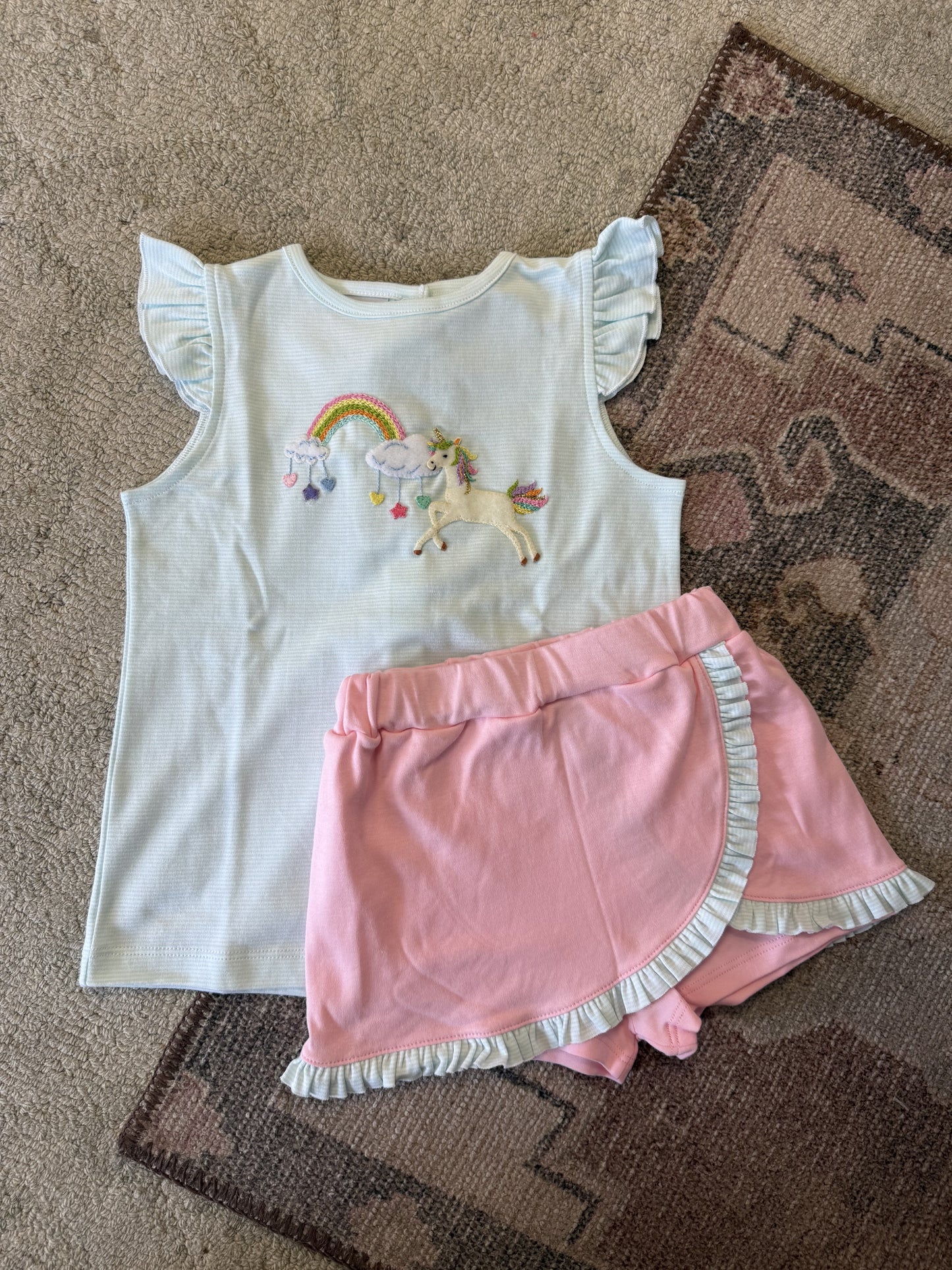 CHILDRENS RAINBOW GALLOP SKORT SET