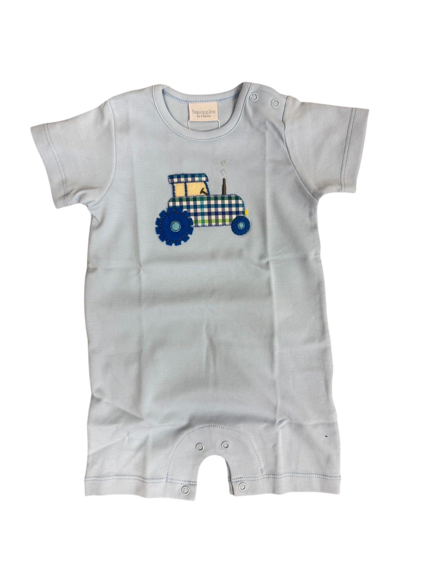 CHILDRENS SQUIGGLES TRACTOR ROMPER