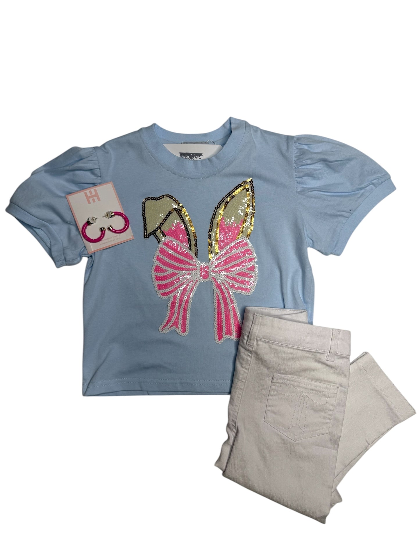Childrens Bunny Puff Sleeve Top