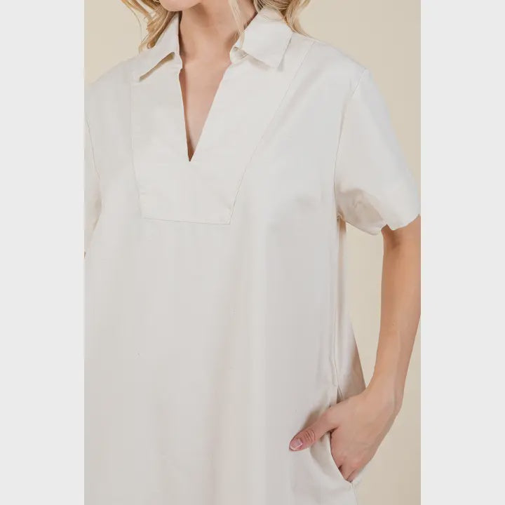 WOMENS DENIM SHORT SLEEVED MINI DRESS