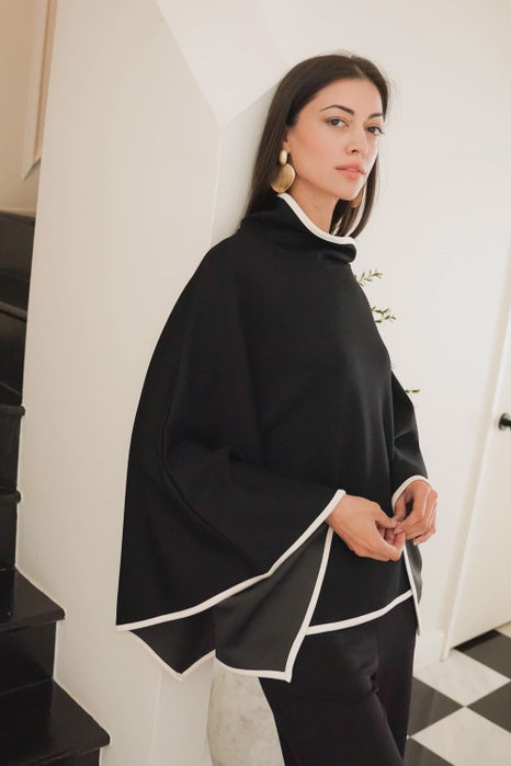 WOMENS COWL NECK PONCHO