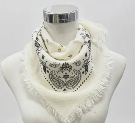 WOMENS BANDANA SCARF IN WHITE