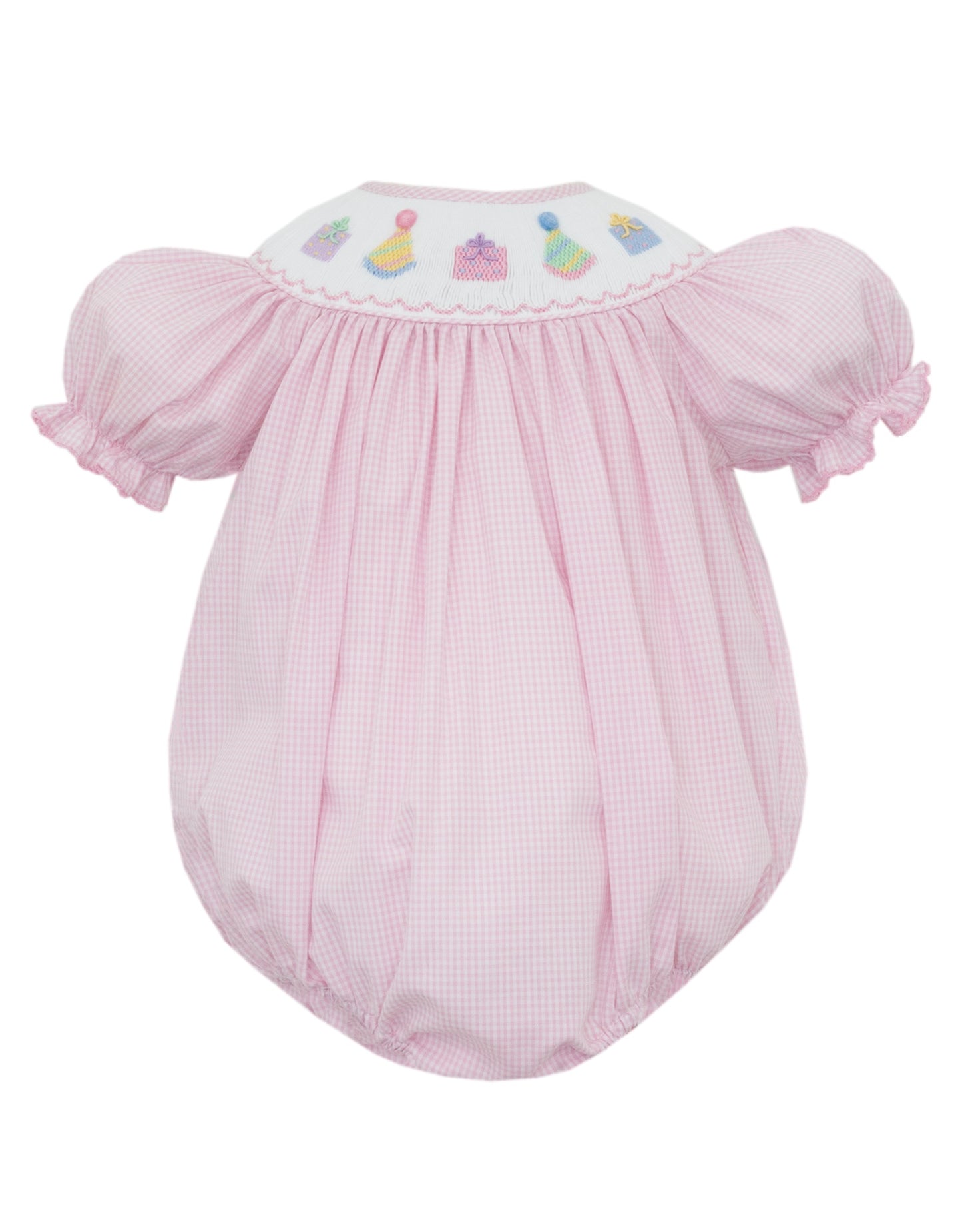 CHILDRENS GINGHAM BIRTHDAY GIRLS BUBBLE