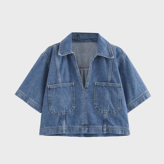 WOMENS CROPPED DENIM SHIRT