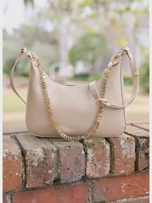 WOMENS BILLIE CROSSBODY WITH CHAIN IN TAUPE