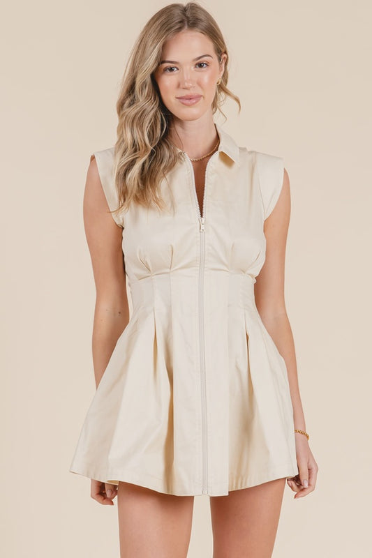 WOMENS PLEATED MINI DRESS