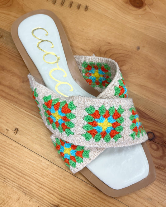 WOMENS CROCHET SLIDE