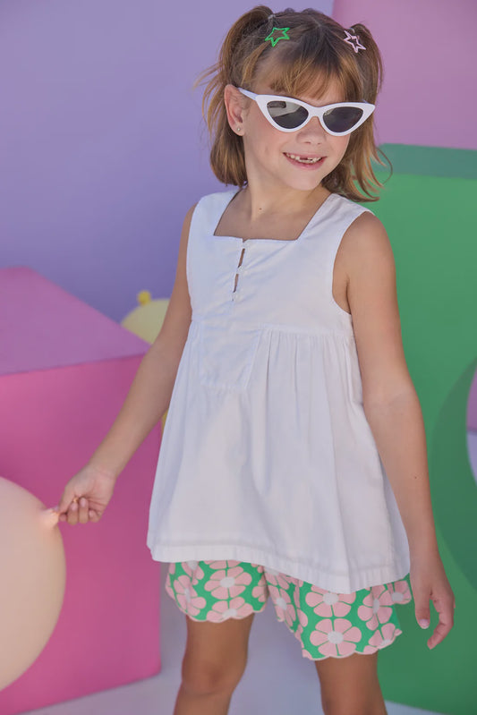 CHILDRENS KEYSTONE TOP IN WHITE