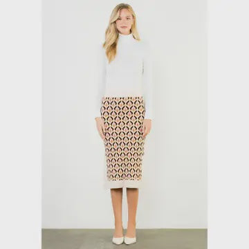 WOMENS GEOMETRIC KNIT SKIRT