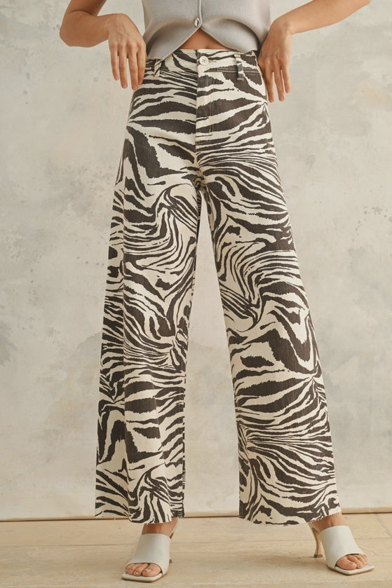 WOMENS ZEBRA PRINT PANT