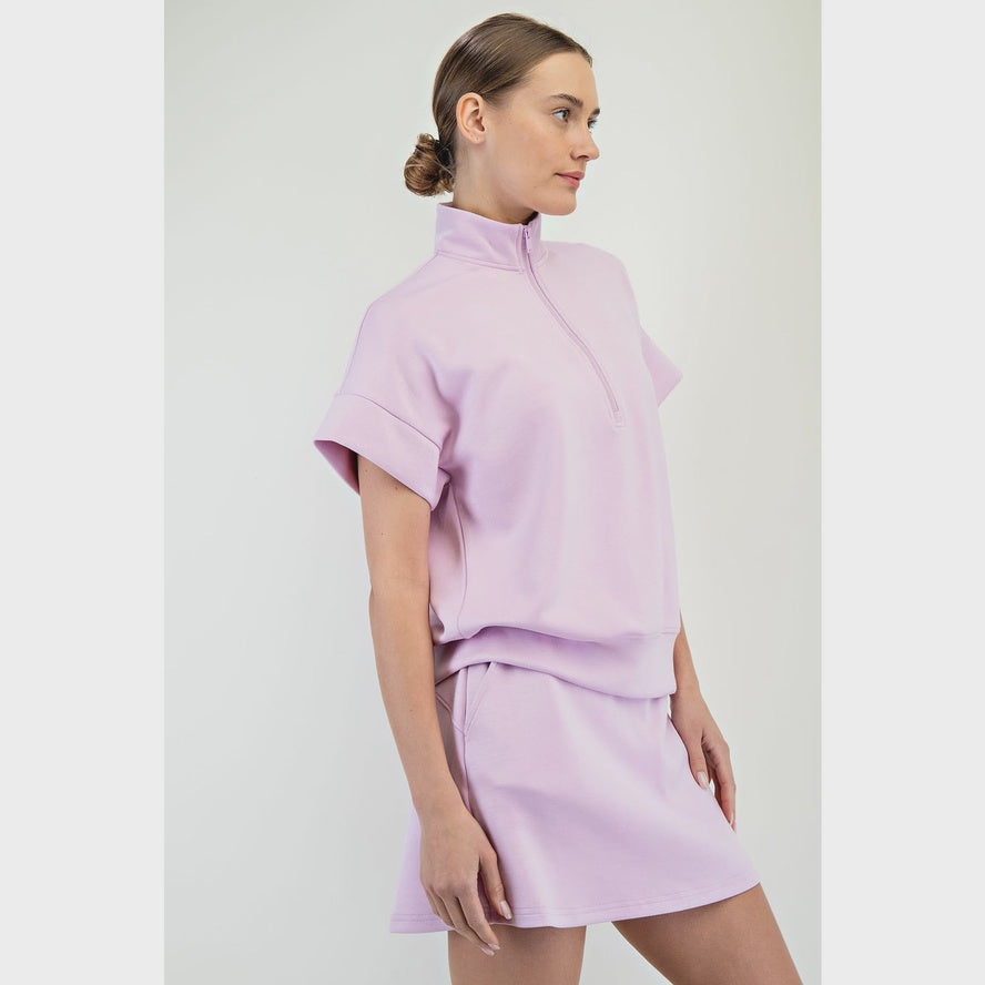 WOMENS QUARTER ZIP SLEEVE TOP