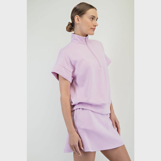 WOMENS QUARTER ZIP SLEEVE TOP
