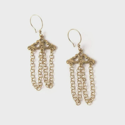 WOMENS DROP CHAIN EARRINGS IN GOLD