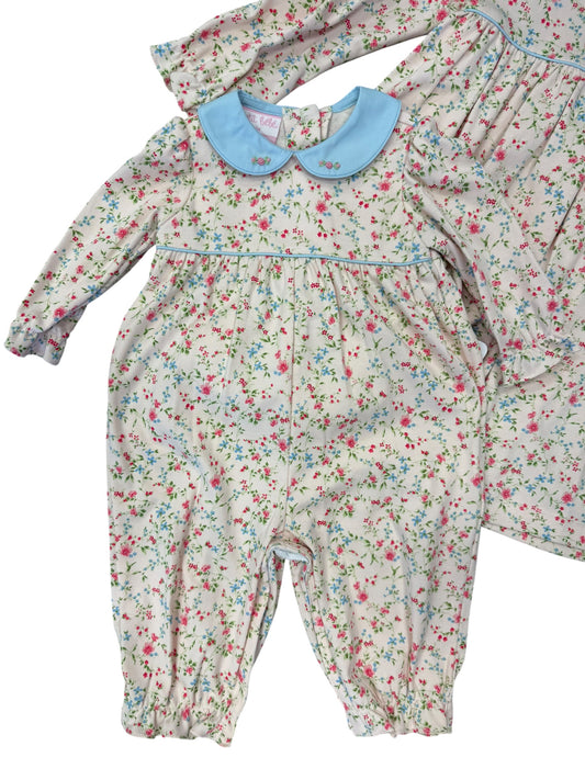 CHILDRENS PINK FLORAL ROMPER