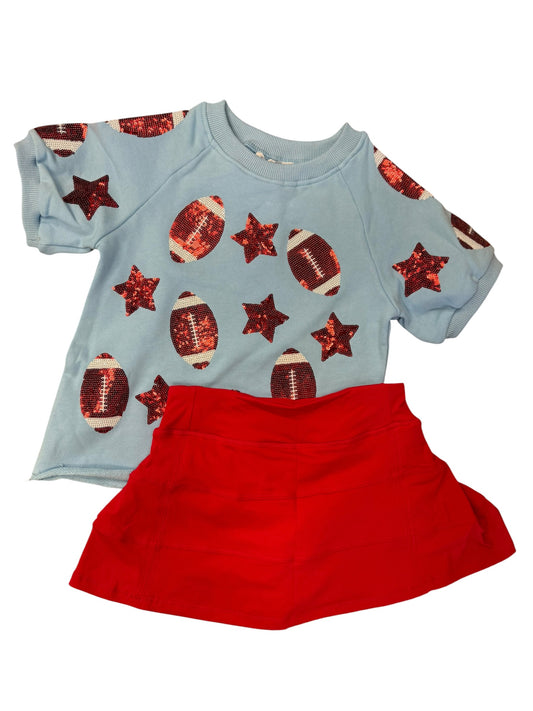 CHILDRENS LIGHT BLUE FOOTBALL TOP