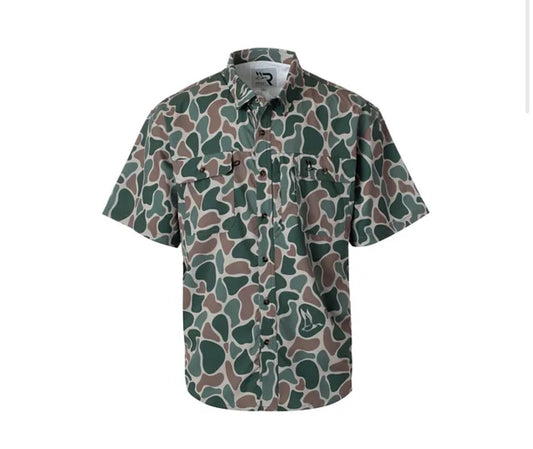 Childrens Roost Camo Button Down