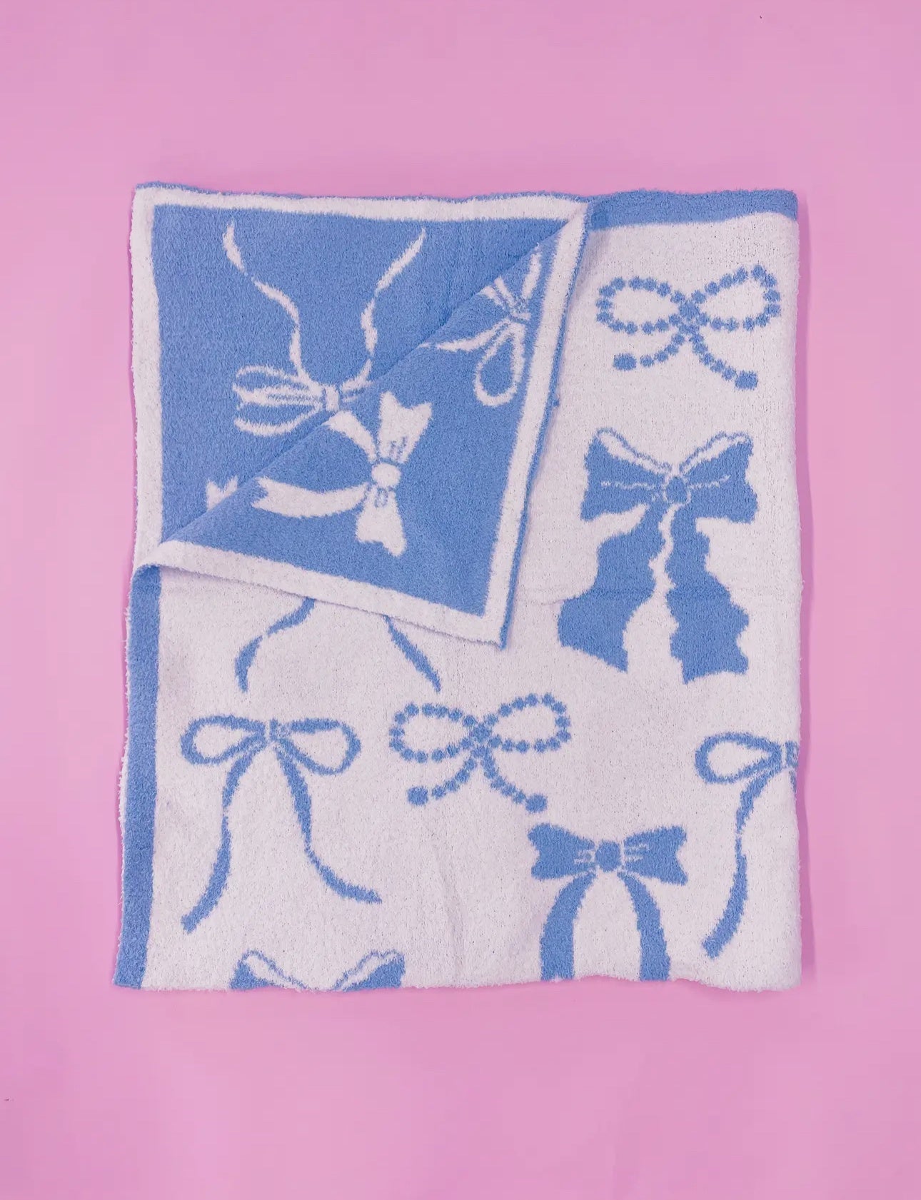 Childrens Blue Bow Blanket