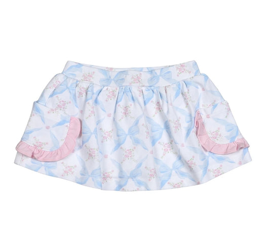 Childrens Blue Bows Skort