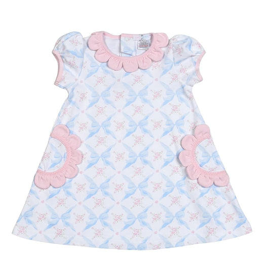 Childrens Blue Bows Dress