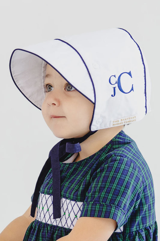 Childrens Barringer Bonnet White/Navy