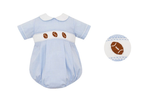 CHILDRENS FOOTBALL SMOCKED BUBBLE