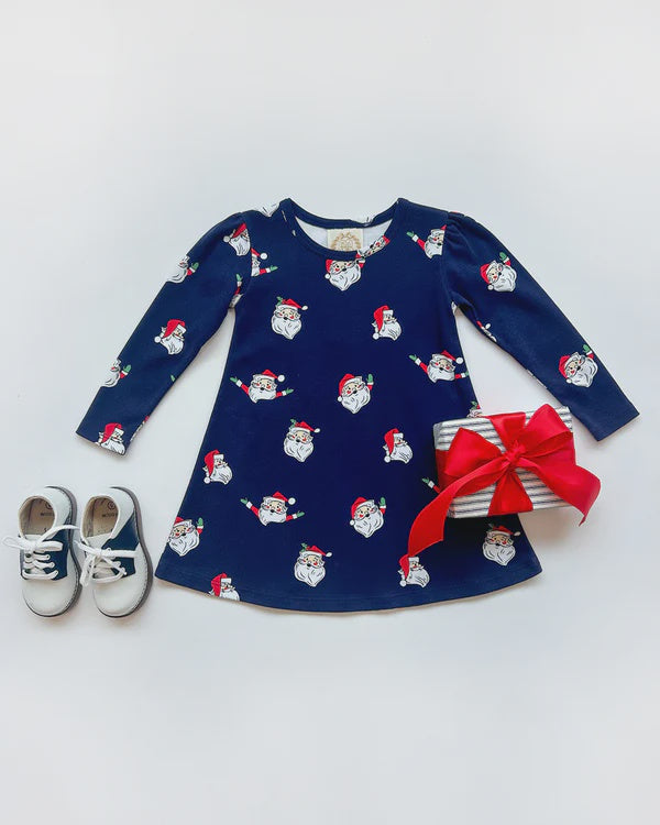 CHILDRENS LS POLLY DRESS IN JOLLY ST NICK