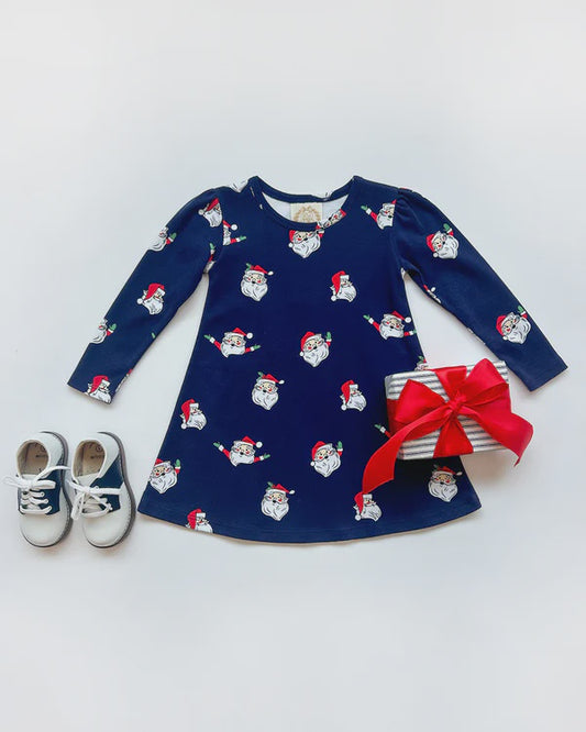 CHILDRENS LS POLLY DRESS IN JOLLY ST NICK