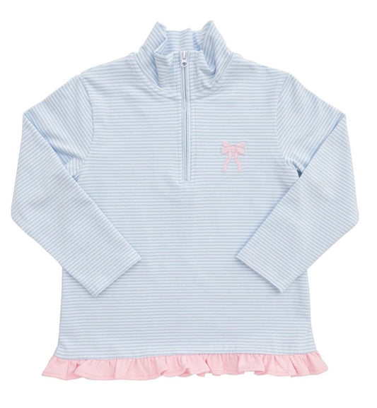 CHILDRENS  QUARTER ZIP BOW PULLOVER