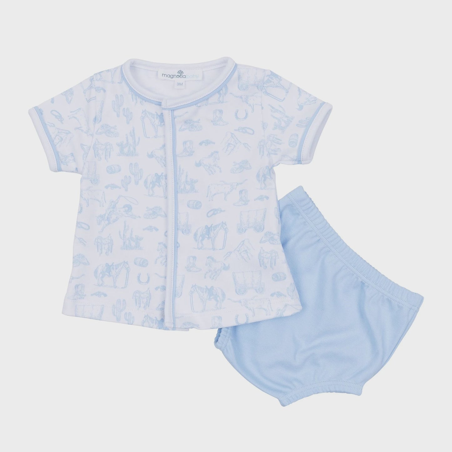 CHILDRENS WILD WEST TOILE DIAPER SET