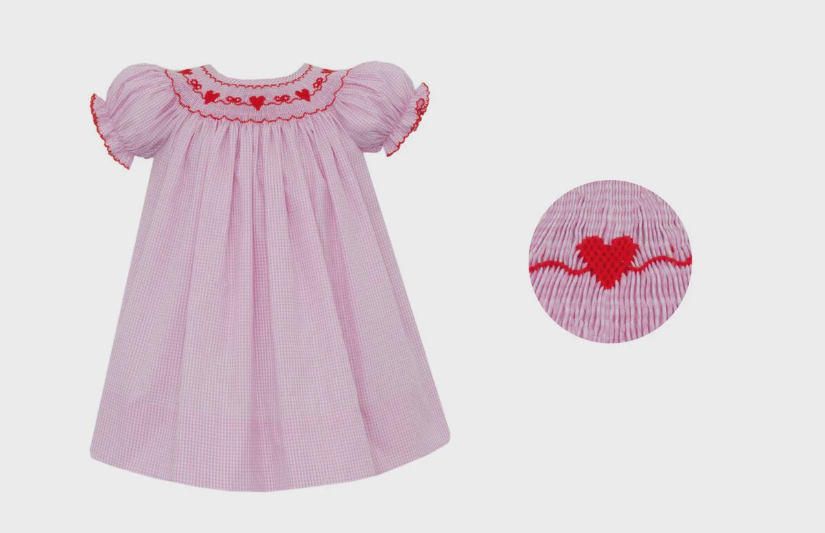 CHILDRENS VALENTINES GINGHAM DRESS