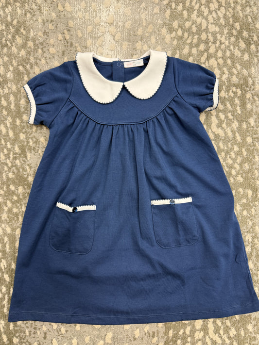 CHILDRENS NAVY PIMA DRESS