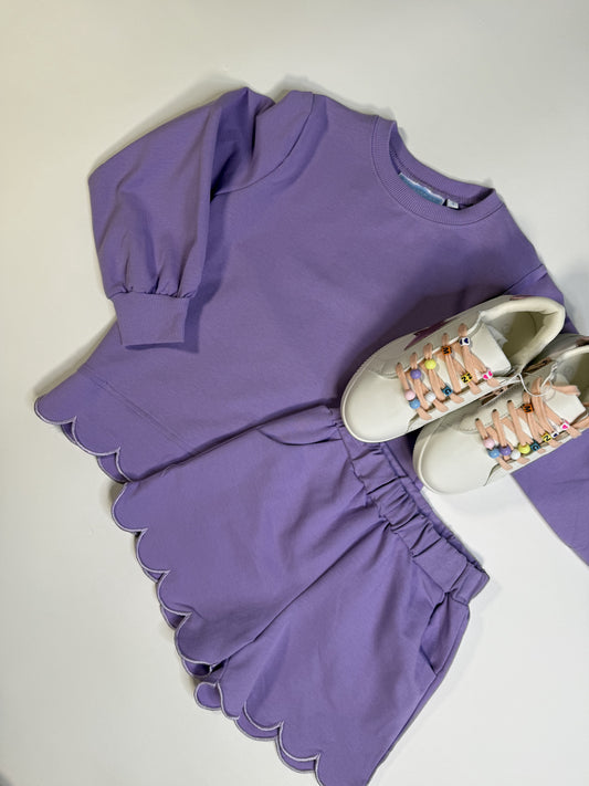 CHILDRENS SOPHIA SCALLOPED SET LAVENDER